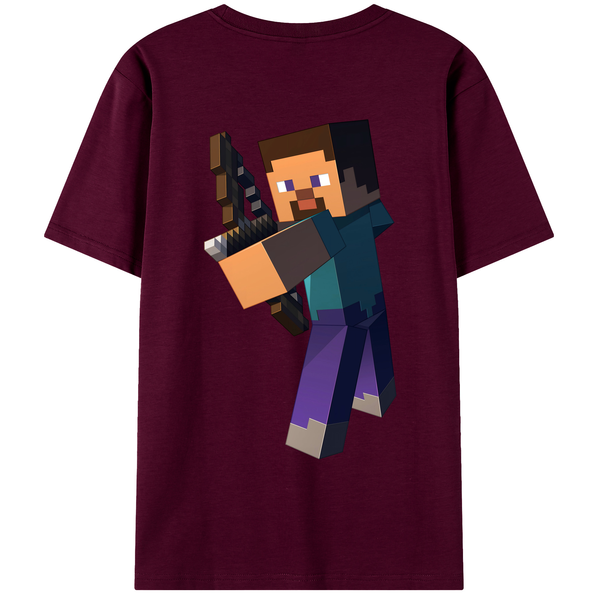 （画像用） マインクラフト ブロックの世界 Minecraft MC Block world レディース半袖Tシャツ(バックプリント)